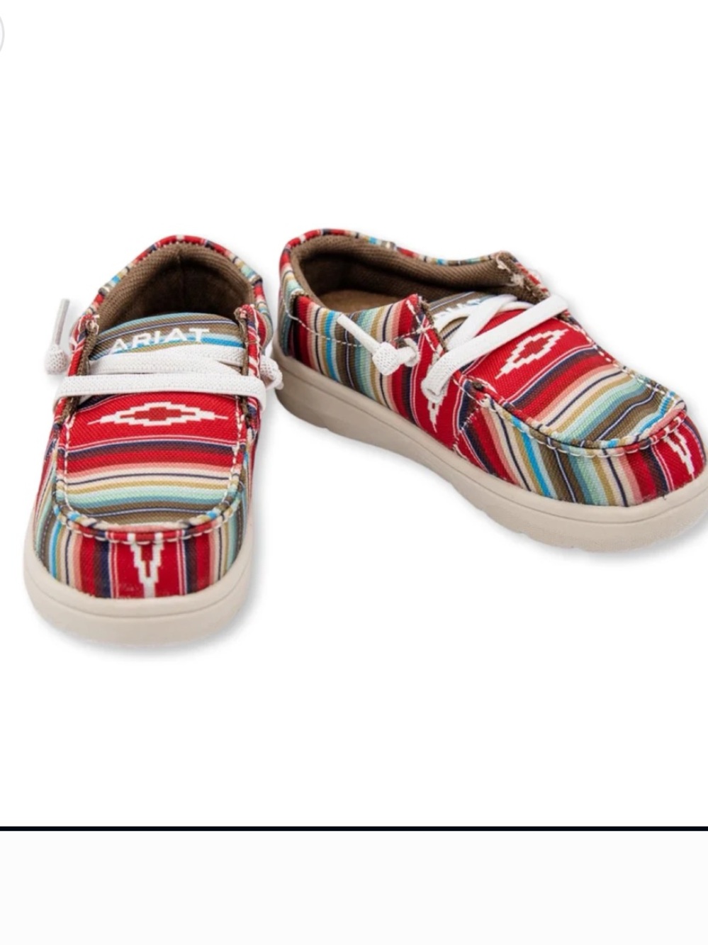 Ariat Kids Multicolor Red Serape Slip-On Moccasins